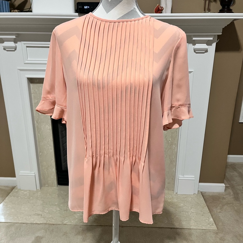 Peach flowy dress shirt